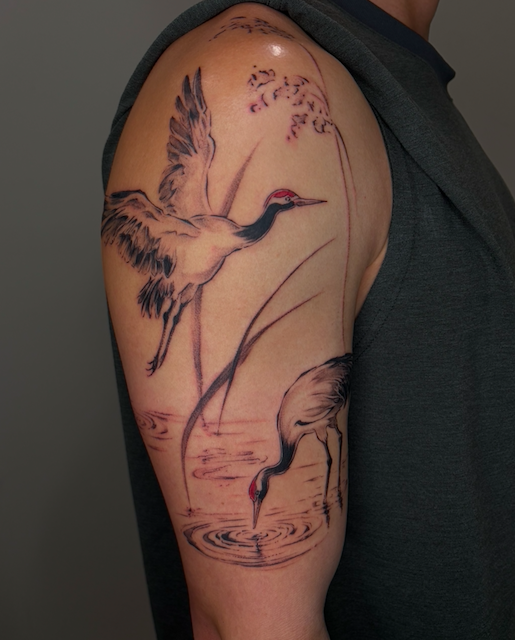 Specialized in linework, inkwash, Asian motifs, and botanica — tattoo by Jasmine, tattoo artist in Los Angeles (portfolio 9)